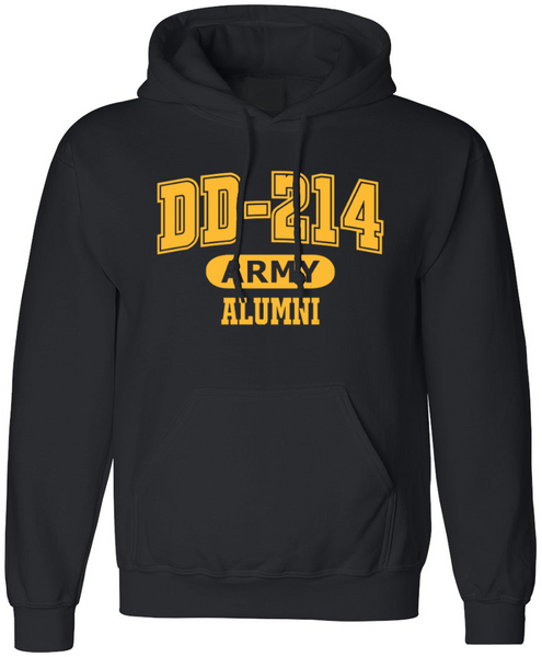 DD-214 US Army Alumni Hoodie for Proud, Brave Retired Army Veterans