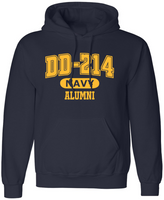 DD-214 US Navy Alumni Hoodie for Proud, Brave Retired Navy Veterans