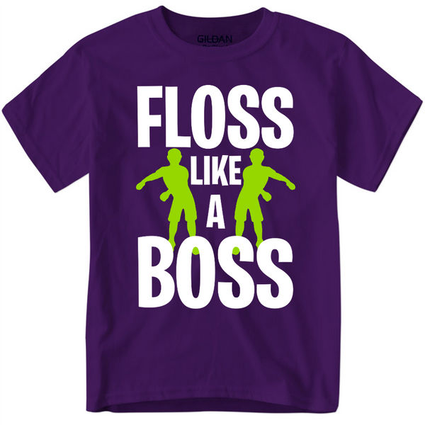 Floss Like A Boss Funny Youth Gamer Shirt for Boys and Girls Threadabilities