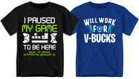 Gamer Shirt Bundle for Youth Boys & Girls, Kids Gamer T-Shirts