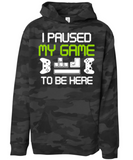 I Paused My Game Youth Hoodie Temp