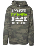 I Paused My Game Youth Hoodie Temp
