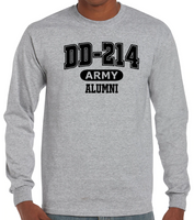 DD-214 US US Army Alumni Long Sleeve T-Shirt for Proud, Brave Retired Army Veterans