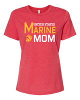 US Marine Corps Mom Shirt, Proudly Support Your Active Duty and Veteran Sons and Daughters, Proud USMC Mother Relaxed Fit Tshirt