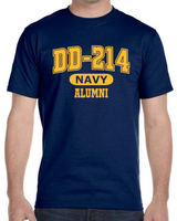 DD-214 Navy Alumni T-Shirts for Brave Retired US Navy Veterans