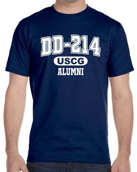 DD-214 US Coast Guard Alumni T-Shirt for Brave Retired USCG Veterans